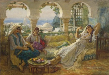 オン・ザ・テラス フレデリック・アーサー・ブリッジマン アラブ Oil Paintings